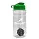 a clear bottle & green lid & black mixing ball groove 20 oz tritan(tm) shaker bottle with flip lid and mixing ball