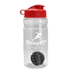 a clear bottle & red lid & black mixing ball groove 20 oz tritan(tm) shaker bottle with flip lid and mixing ball