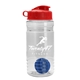 a clear bottle & red lid & royal blue mixing ball groove 20 oz tritan(tm) shaker bottle with flip lid and mixing ball