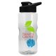 a clear bottle & black lid & cyan mixing ball mini mountain 22 oz tritan(tm) shaker bottle with drink thru lid