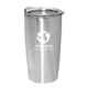 aerial view a silver 20 oz emperor vacuum insulated stainless steel tumbler, image 1 of 2