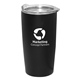 aerial view a black 20 oz emperor vacuum insulated stainless steel tumbler, image 1 of 2