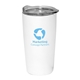 aerial view a white 20 oz emperor vacuum insulated stainless steel tumbler, image 1 of 2