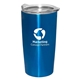 aerial view a blue 20 oz emperor vacuum insulated stainless steel tumbler, image 1 of 2