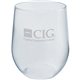 a clear 12 oz break resistant pvc stemless wine