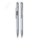 a silver moma twist - action silver ballpoint pen and touchscreen stylus