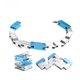 a silver/blue playableart metal bracelet cube silver blue art puzzle