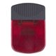 aerial view a trans red jumbo clip with plastic grip, image 1 of 7