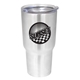 aerial view a silver 30 oz stainless steel tumbler, image 1 of 3