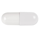 a white long end capsule & white short end capsule refillable capsule (5 1/2 x 2)