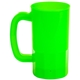 a neon green 14 oz single wall stein beer mug