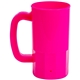 a neon pink 14 oz single wall stein beer mug