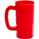 a red 14 oz single wall stein beer mug