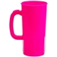 a neon pink 22 oz single wall stein mug