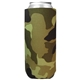 a tan camo foamzone collapsible 24 oz can cooler