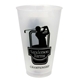 aerial view a frosted 20 oz reusable stadium cup, image 1 of 2