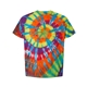 aerial view a champ dyenomite - rainbow cut - spiral tie - dyed t - shirt - colors, image 1 of 4