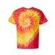 aerial view a inferno dyenomite - multi - color spiral tie - dyed t - shirt - colors, image 1 of 3