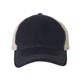 aerial view a navy/ khaki richardson trucker snapback cap, image 1 of 3