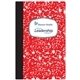 a red 6 1/2 x 10 full color field journal
