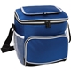 aerial view a blue sitka 18 can cooler bag, image 1 of 3