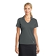 aerial view a anthracite nike womens dri - fit vertical mesh polo, image 1 of 6