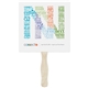 aerial view a white stock shape hand fan, image 1 of 10