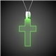 a green & cross shape green light up pendant necklaces