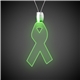 a green & ribbon shape green light up pendant necklaces