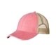a coral/ tan adams distressed ollie cap - all