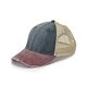 a navy/ burg/ tan adams distressed ollie cap - all
