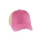 a neon pink/ tan adams distressed ollie cap - all