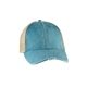 a teal/ tan adams distressed ollie cap - all
