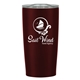 aerial view a maroon with clear lid 20 oz himalayan tumbler, image 1 of 6