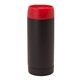 aerial view a red frosty 18 oz double wall steel tumbler / cooler, image 1 of 3