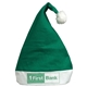a green felt santa holiday hat