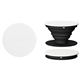 aerial view a white/black popsockets popgrip plastic phone stand, image 1 of 2