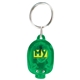 a trans. green light up piggy keytag