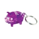 a trans. purple light up piggy keytag