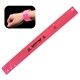 aerial view a neon pink reflective safety slap bracelet, image 1 of 2