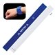 a blue reflective safety slap bracelet