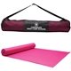 a pink mat w/black zippered mesh carrrying case yoga fitness mat carrying case