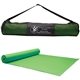 a green mat w/black zippered mesh carrrying case yoga fitness mat carrying case