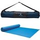 a blue mat w/black zippered mesh carrrying case yoga fitness mat carrying case