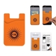a orange cell phone card holder w / packaging