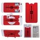 a red 3- in -1 cell phone card holder w / packaging