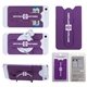 a purple 3- in -1 cell phone card holder w / packaging