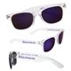 a clear frames w/purple/blue lenses mirrored lens sunglasses