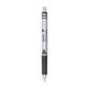a silver tone/black/black ink pentel energel rtx retractable liquid gel pen (medium)