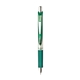 a silver tone/green/black ink pentel energel rtx retractable liquid gel pen (medium)